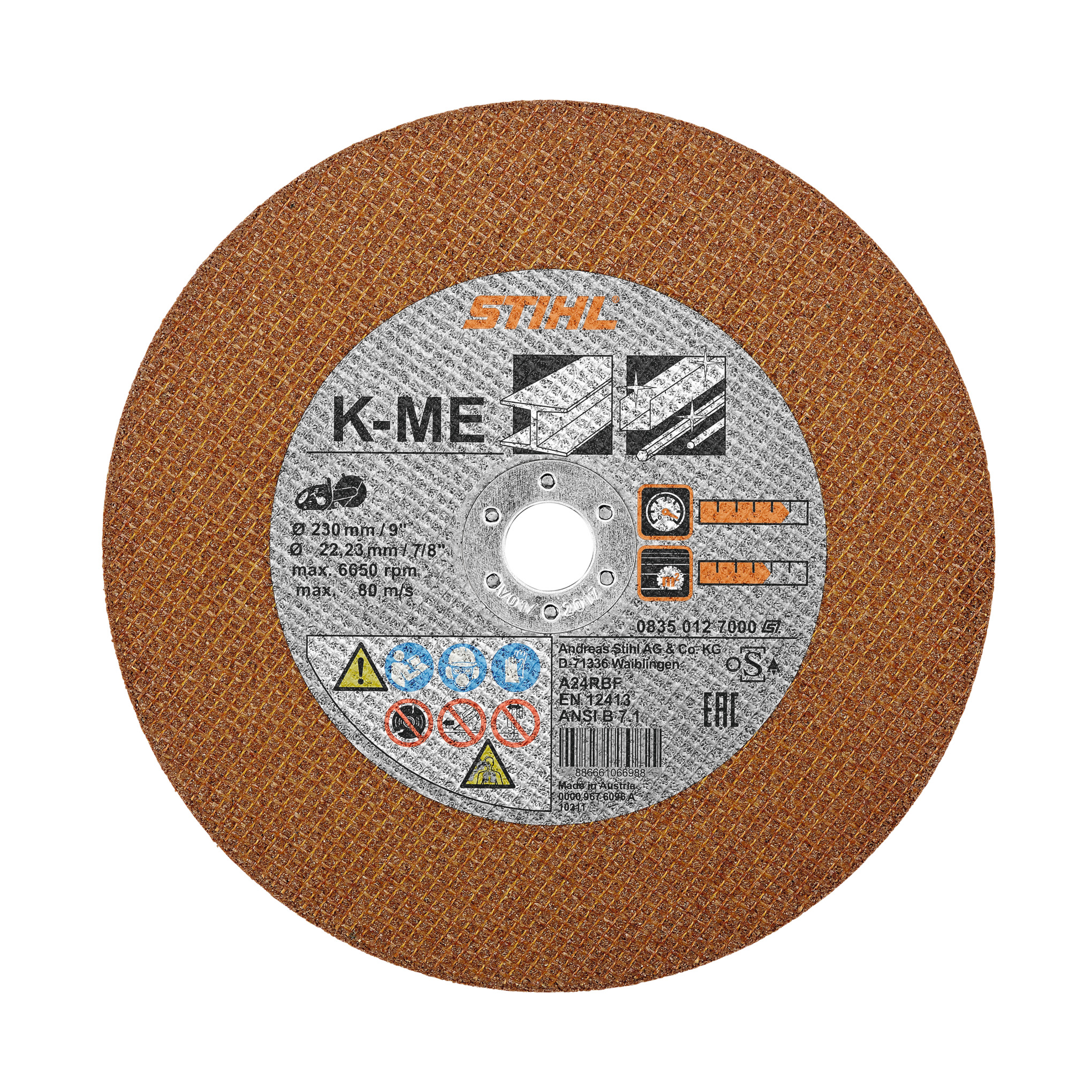 Katkaisulaikka, rakenneteräs, K-ME, Ø 230 mm/9"